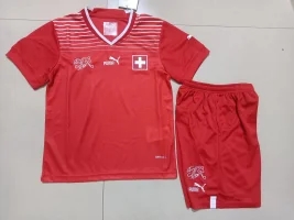 Kids-Switzerland 2022 World Cup Home Soccer Jersey
